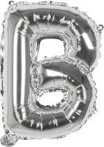 ballon letter B zilver 36 cm