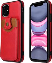 GSMNed – Luxe iPhone 7/8/SE Rood – hoogwaardig Leren Pu Hoesje – iPhone 7/8/SE Rood – Card case met sluiting