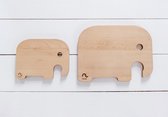 Snijplank / serveerplank beuken hout olifant 2 stuks.