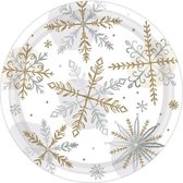 feestborden sneeuwvlokken 17,7 cm papier wit 8 stuks