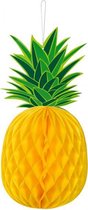honingraatdecoratie ananas 30 cm papier geel/groen
