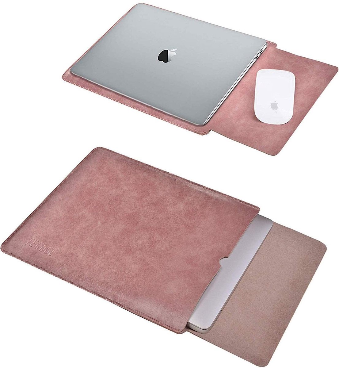 Selwo™ Lederen laptophoes, dun, Cover. PU-leer, compatibel met MacBook Air 13 en Pro 13 Retina van 13,3 inch, beschermde binnenkant en externe muismat 13 inch