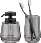 Sealskin - Mood Ensemble d'accessoires de salle de bain - Distributeur de savon 380 ml - Gobelet à brosse à dents - Gris