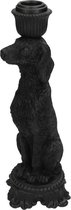 Cactula kandelaar zwart hond Candle Stick Dog Black 24x8x8cm