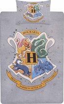 Grijze beddengoedset 200x200cm Hogwarts Harry Potter, OEKO-TEX gecertificeerd