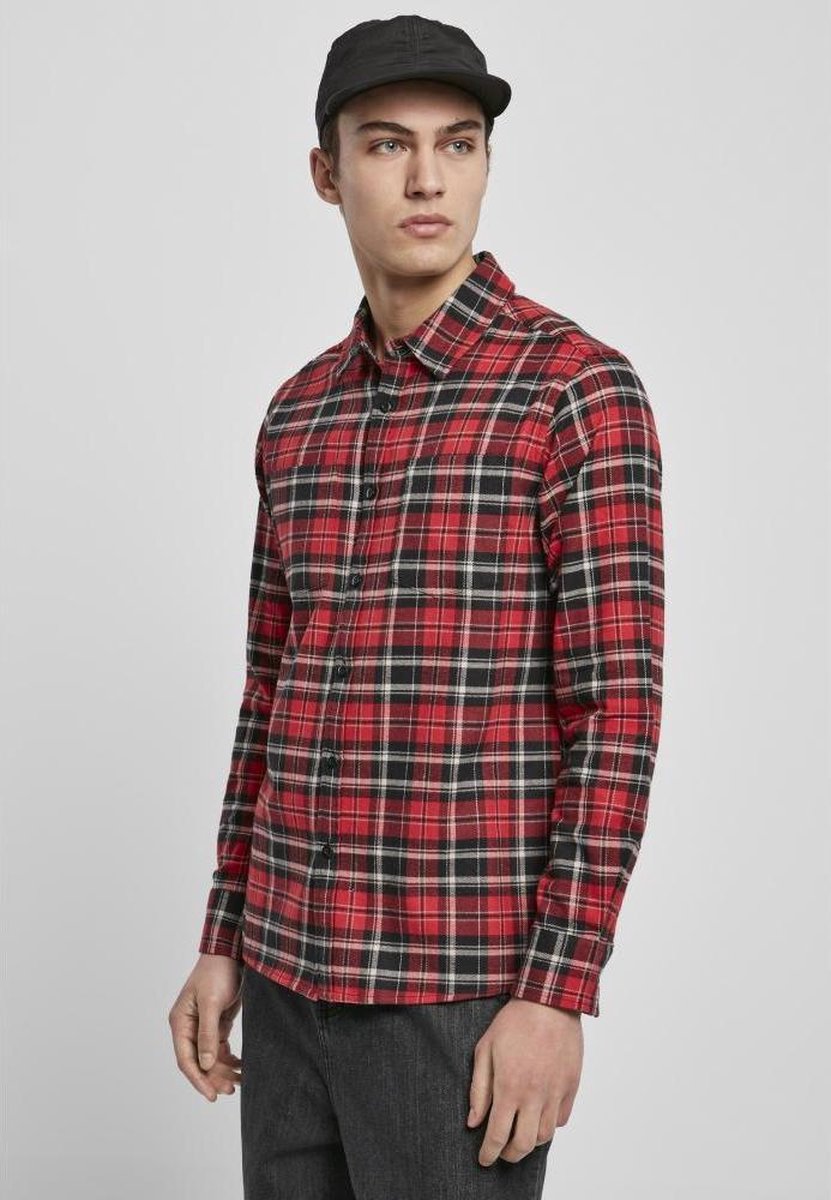 Urban Classics Checked Roots Overhemd M Rood