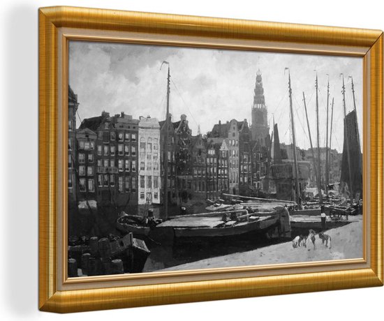 Oeuvre de Peinture sur Toile - Maîtres Anciens - Cadre - Or - 150x100 cm - Art Décoration murale