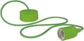 Siliconen hanglamp met textielkabel, 100 cm, verstelbaar, fitting E27, groen