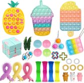 Fidget Toys Pakket "Tropical" 30 stuks - pop it - simple dimple - fidget cube - fidget toys box - Just Fun Stuff