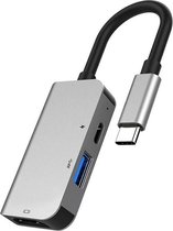 DrPhone DEX4 - USB Type-C 3.1 Naar HDMI - USB 3.0 Dock/Hub- USB-C Adapter 4K Video - voor Macbook/Chromebook/Nintendo Switch