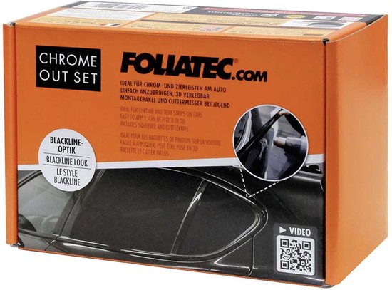 Foliatec 'Chrome Out' Set Zwart Mat - Folie strip 5 cm x 15 m.