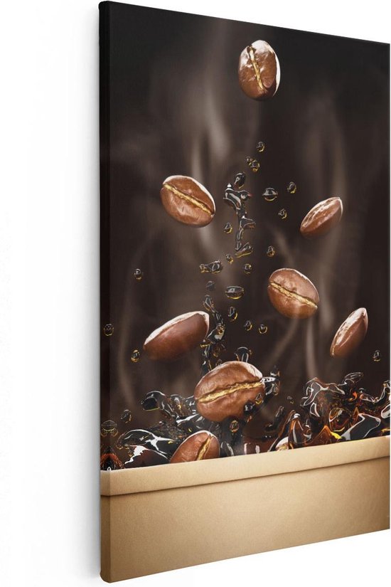 Artaza - Peinture sur toile - Tasse à Café avec des grains de Grains de café - 20x30 - Klein - Photo sur toile - Impression sur toile