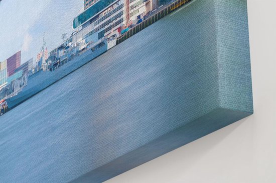 Artaza - Peinture sur toile - Skyline de Rotterdam sur l' Water - 80 x 80 - Groot - Photo sur toile - Impression sur toile
