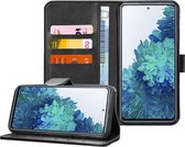 Hoesje geschikt voor Samsung Galaxy S21 FE - Book Case Portemonnee Hoesje Zwart