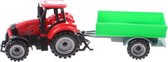 tractor met aanhanger jongens 19 cm rood/groen