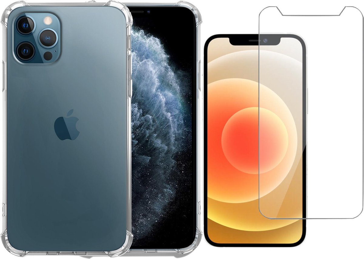 Geschikt voor iPhone 13 Hoesje Shock Case Transparant - 1x Screen Protector