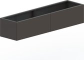 MySteel Gepoedercoat staal plantenbak Texas xxl 2000x500  - Kleur: RAL9005 (zwart) - Hoogte: 600mm