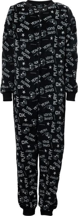 Nadenkend Verfijnen Kelder Outfitter jongens onesie fleece | MAAT 128 | Game | zwart | bol.com