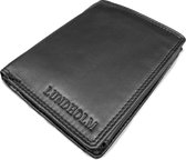 Lundholm leren portemonnee heren leer zwart staand model met RFID bescherming - zeer soepel en dun formaat herenportefeuille - cadeau voor man verjaardag
