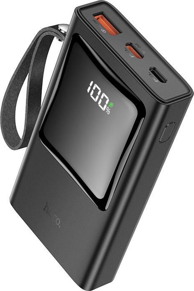 Hoco PD20 10.000mAh Compact Sized 22.5W Quick Charge 3.0 Intelligente Powerbank - Zwart