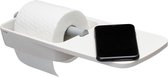 Tiger Tess - Porte-rouleau papier toilette avec étagère - Blanc / Gris clair