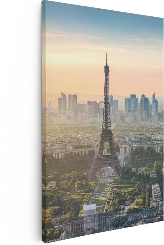 Artaza Canvas Schilderij Skyline Van Parijs Met De Eiffeltoren - 40x60 - Poster Foto op Canvas - Canvas Print