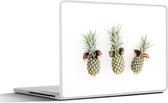 Laptop sticker - 13.3 inch - Ananas - Tropisch - Zonnebril - 31x22,5cm - Laptopstickers - Laptop skin - Cover