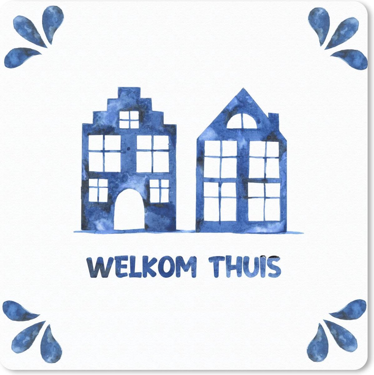 Muismat 30x30 cm - Mousepad Quotes - Spreuken - 'Welkome thuis' - Blauw - Muismatten