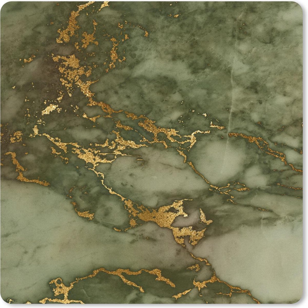 Muismat 30x30 cm - Mousepad Marmer - Patronen - Goud - Muismatten