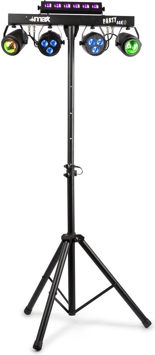 MAX PartyBar10 lichtset - 2x Jelly Moon, 2x PAR spot en Blacklight/Stroboscoop