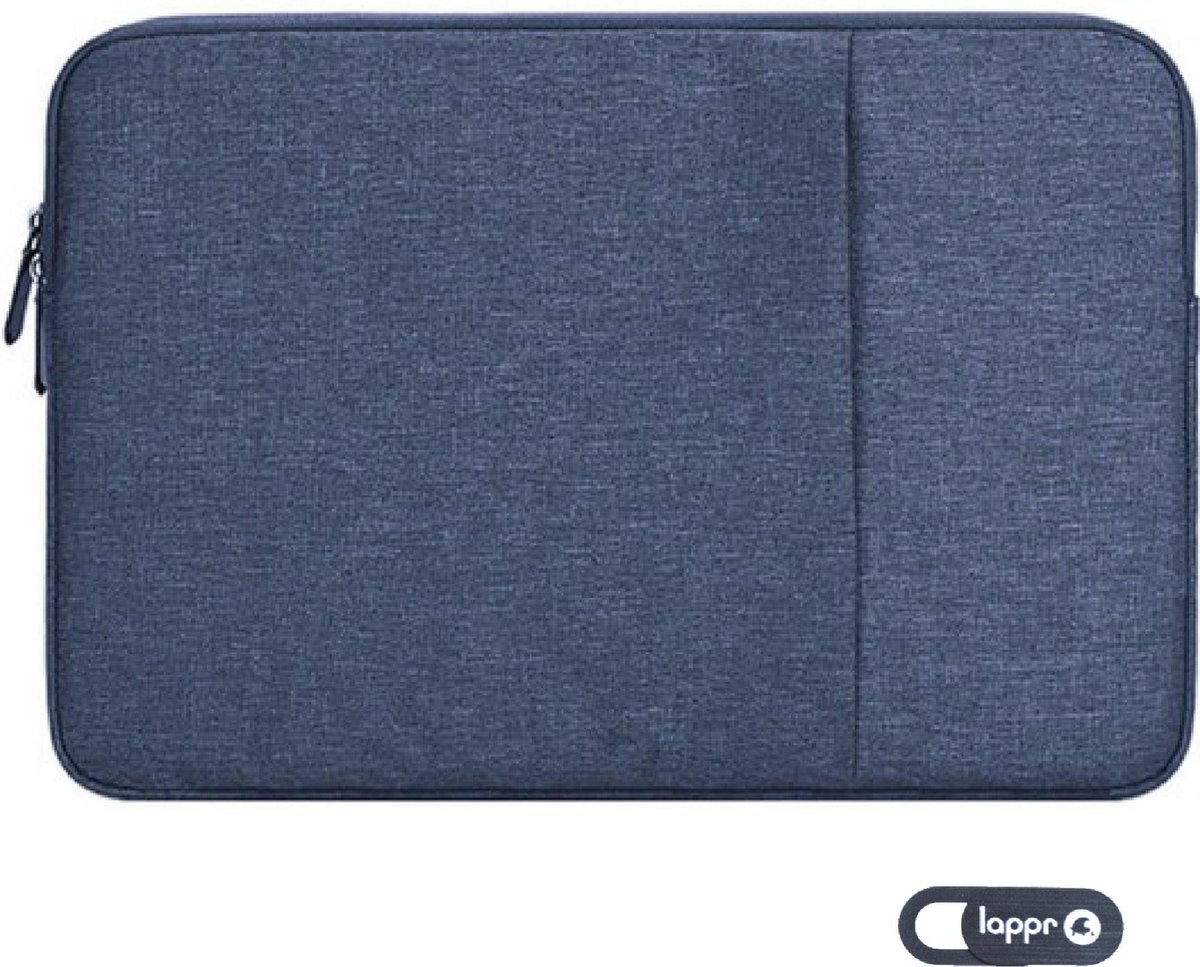 LAPPR - Venusta I - Laptophoes - Laptop Sleeve - Laptophoes 12 inch - Jeans Blauw + Gratis Webcam Cover