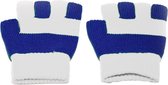 handschoenen vingerloos unisex wit/blauw one size
