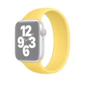 Voor Apple Watch Series 6 & SE & 5 & 4 40 mm / 3 & 2 & 1 38 mm Effen kleur elastische siliconen vervangende polsband horlogeband, maat: S 130 mm (geel)