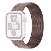 Single Lap nylon vervangende horlogeband, maat: XS 135 mm voor Apple Watch Series 6 & SE & 5 & 4 44 mm / 3 & 2 & 1 42 mm (rokerig paars)
