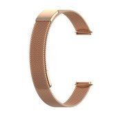 Voor Fitbit Luxe Special Edition Milanese metalen magnetische vervangende band horlogeband (roségoud)