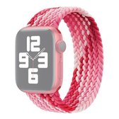 Vervangende horlogeband van nylon met enkele lus, maat: M 155 mm voor Apple Watch Series 6 & SE & 5 & 4 44 mm / 3 & 2 & 1 42 mm (aardbeirood)