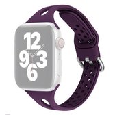 Siliconen vervangende horlogebanden voor Apple Watch Series 6 & SE & 5 & 4 40 mm / 3 & 2 & 1 38 mm (donkerpaars)