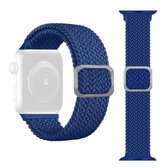 Gesp Gevlochten Elastische Band Horlogeband Voor Apple Watch Series 6 & SE & 5 & 4 44mm/3 & 2 & 1 42mm (Blauw)