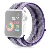 Voor Apple Watch Series 6 & SE & 5 & 4 44 mm / 3 & 2 & 1 42 mm nylon lus horlogeband (gestreept blauw)