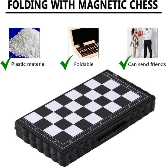 Thumbnail van een extra afbeelding van het spel Mini Schaakbord - Mini Schaakspel - Chess Game - Schaken - Tactisch - Cadeau - Gift