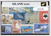 Landkaarten van eilanden – Luxe postzegel pakket (A6 formaat) : collectie van verschillende postzegels van landkaarten van eilanden – kan als ansichtkaart in een A6 envelop - authentiek cadeau - kado - geschenk - kaart - isle - map - eiland - kaart