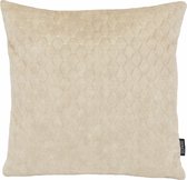 Nera Velvet Beige Kussenhoes | Velvet / Quilted Polyester | 45 x 45 cm | Crème