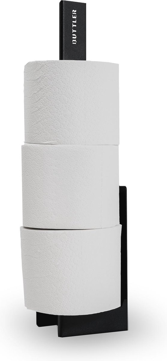Buttler toilet accessoire - Reserverolhouder - Toiletrolhouder - Zwart - Badkamer accessoire - WC papier