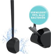 Sanimaid Paris - Toiletborstel met Houder - Wc-borstel - Zwart - Duurzaam - Hygiënisch - Antibacterieel