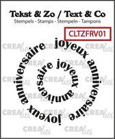 Crealies Tekst & Zo stempel Franse tekst Joyeux anniversa