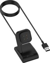 DrPhone DockFB - USB Oplaadkabel Adapter + Dock - Geschikt voor Fitbit Versa 4/3 /Sense/Sense 2  - Zwart