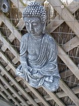 boeddha hangbeeld beton 40cm  grijs beeld muur boedda