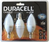 DURACELL - Candle frosted warm wit pak van 3 - 250 lumen - 2700 k