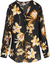 Cassis - Female - Blouse met bloemenprint  - Zwart