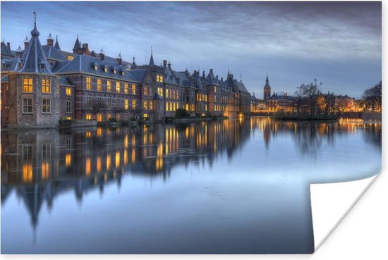 Poster Den Haag - Rivier - Binnenhof - 120x80 cm